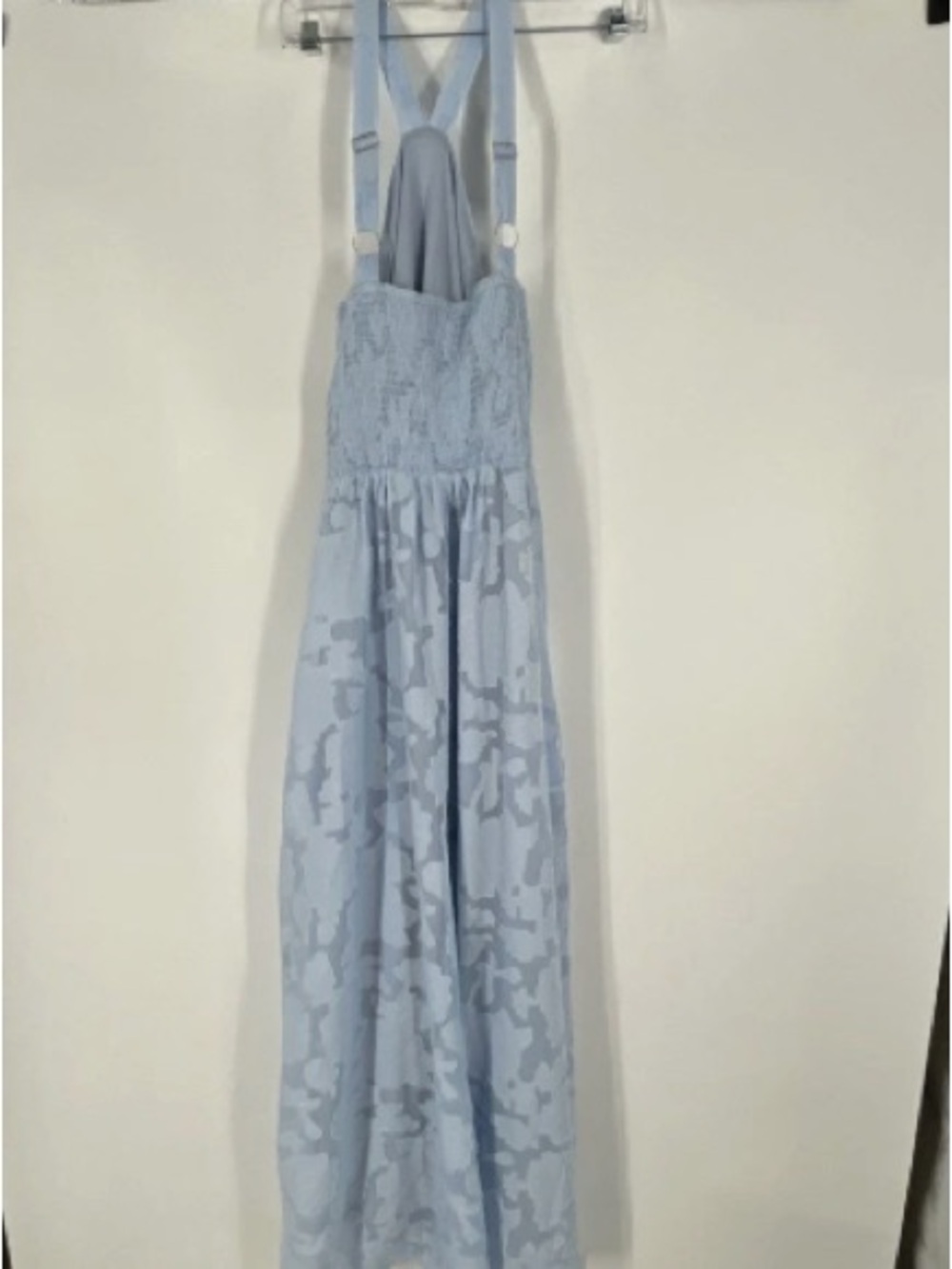 Light Blue Smocked Maxi Sundress with Adjustable Straps